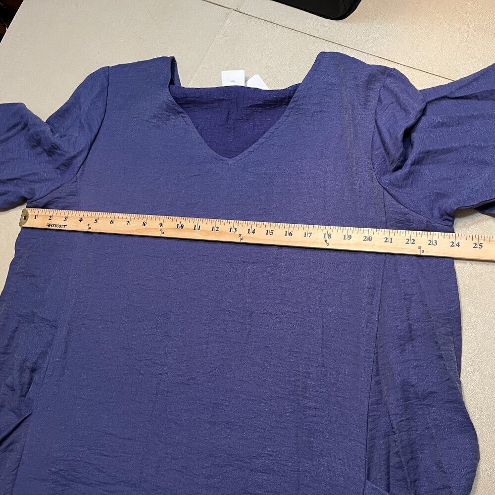 Et' Lois Tunic w/Pockets XL Travel-Friendly Crinkle Tunic Asymmetrical Hem NWT - Picture 10 of 11